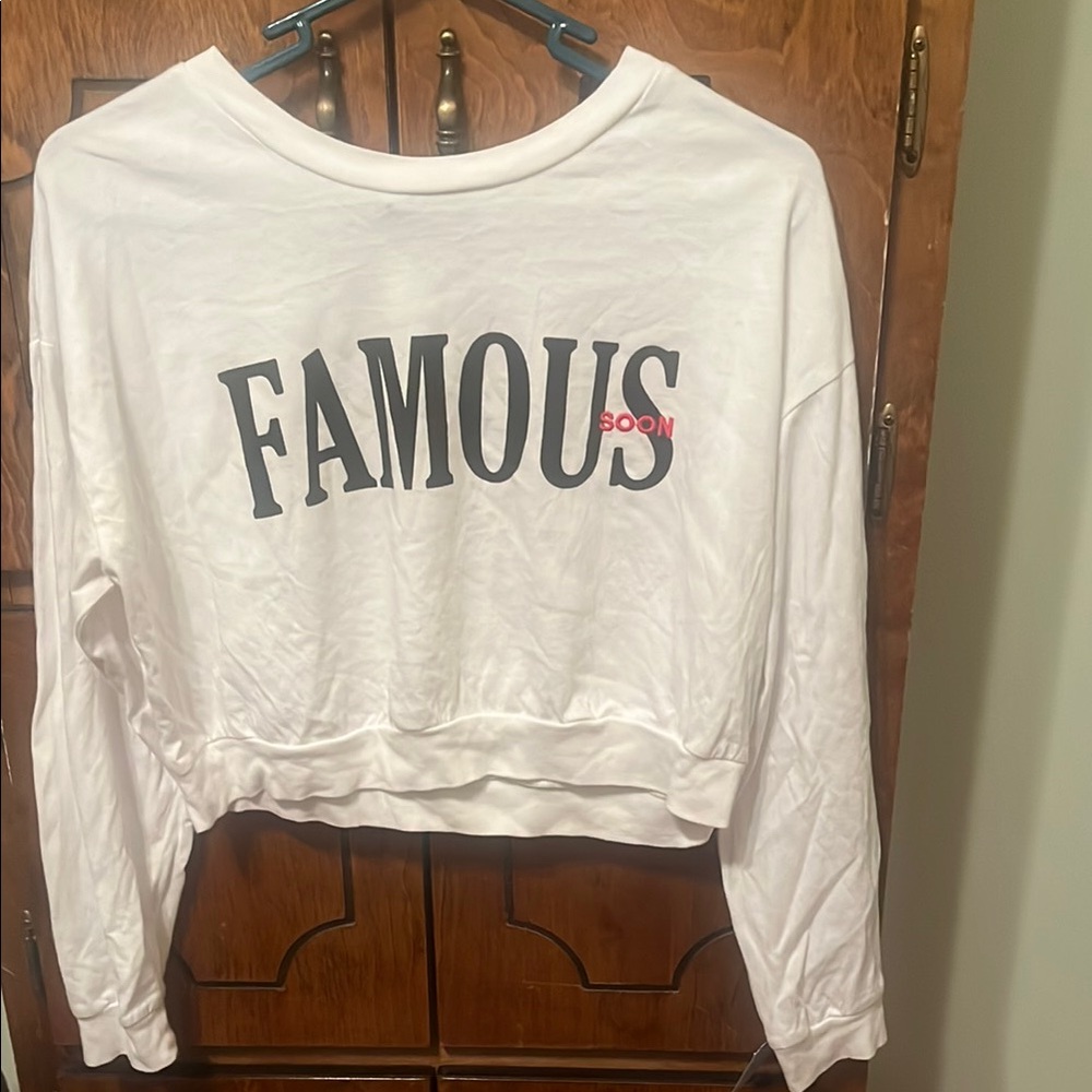 Forever 21 Black and White Crop Sweatshirt